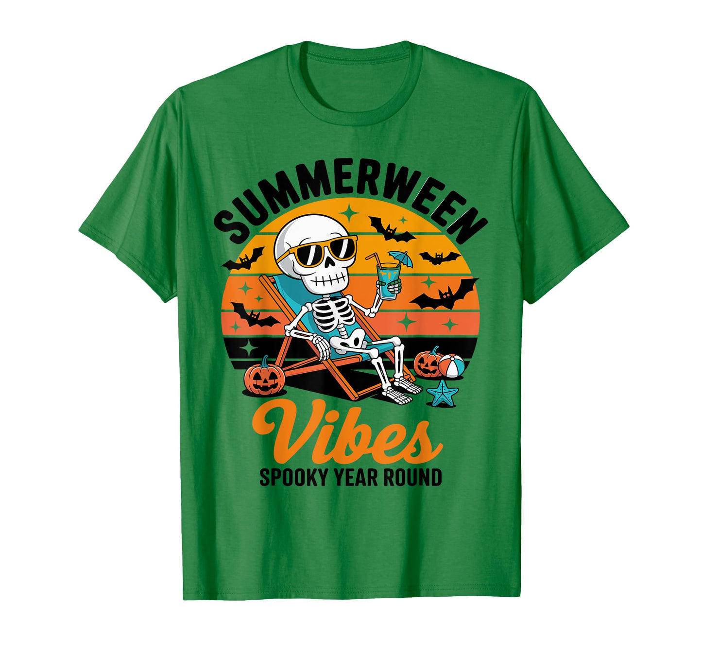 Summerween Spooky Summer summerween party Halloween Skeleton T-Shirt