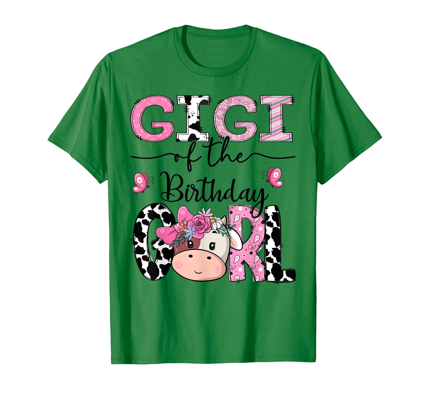 Gigi Of The Birthday Girl Farm Cow Family Matching T-Shirt