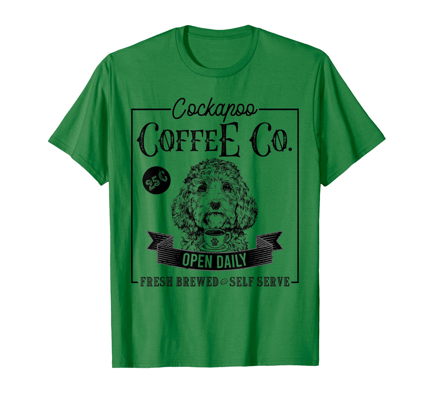 Retro Cockapoo Coffee Funny Doodle Dog Mom Coffee Lover T-Shirt