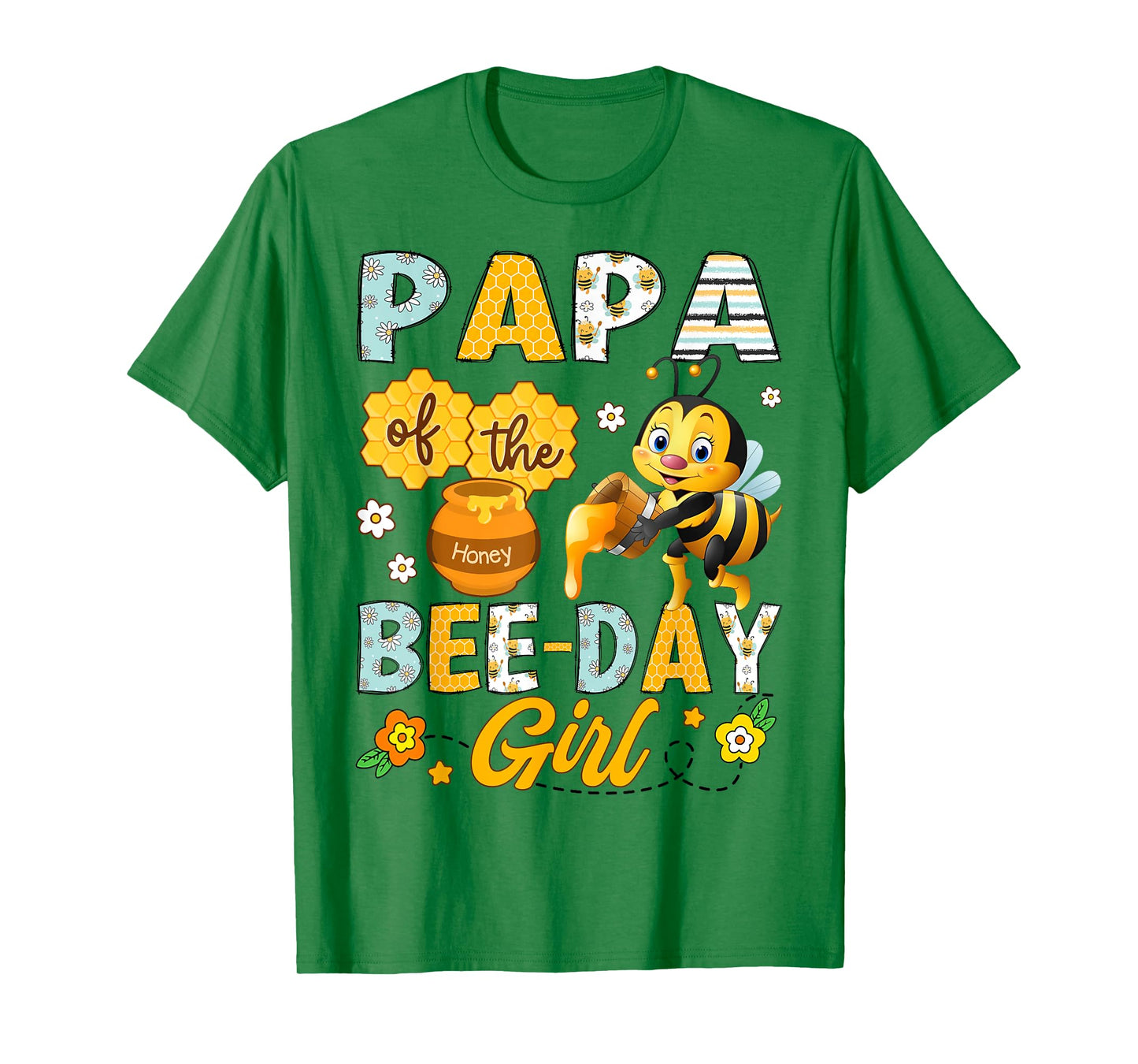 Papa Of The Bee-Day Girl Funny Bee Birthday Party T-Shirt