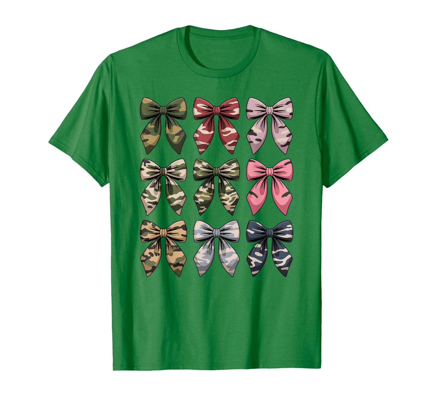 Camouflage Old Camo Bow Cute Country Hunting Women Girl T-Shirt