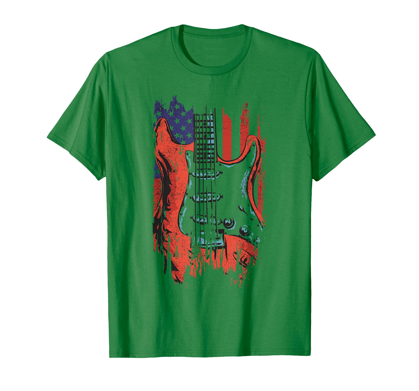 American Flag Guitar 4th of July Guitarist USA Country Music T-Shirt