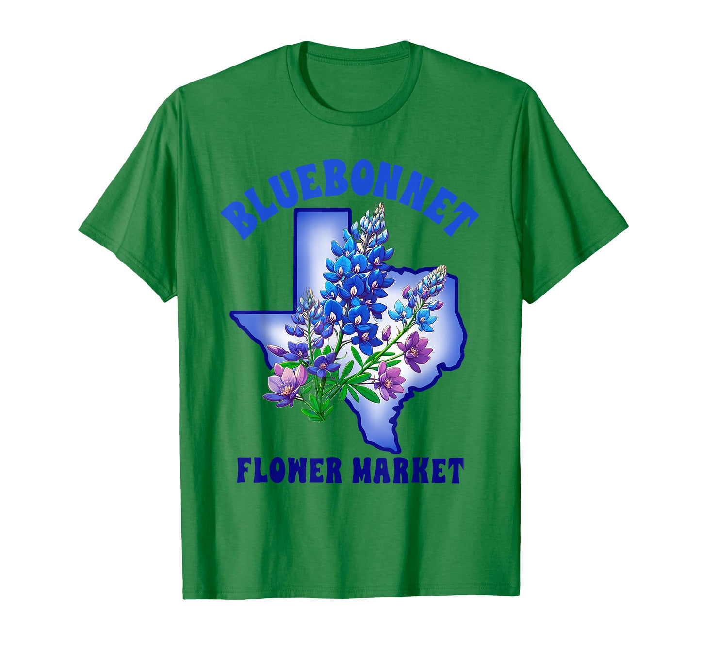 Texas State Texas Hometown Travel Bluebonnet Flowers Market T-Shirt