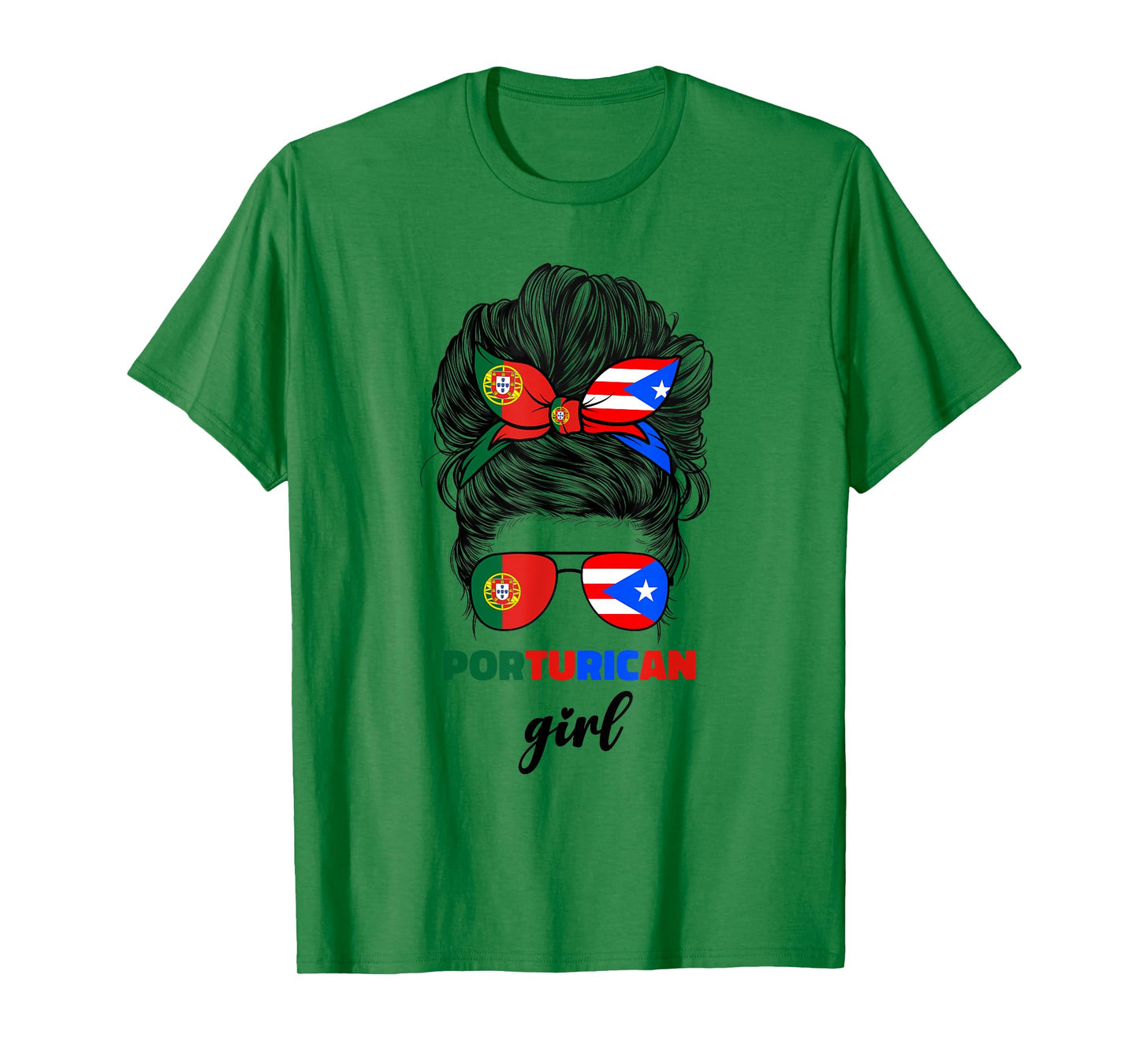 Half Portuguese And Puerto Rican Rico Portugal Flag Girl T-Shirt