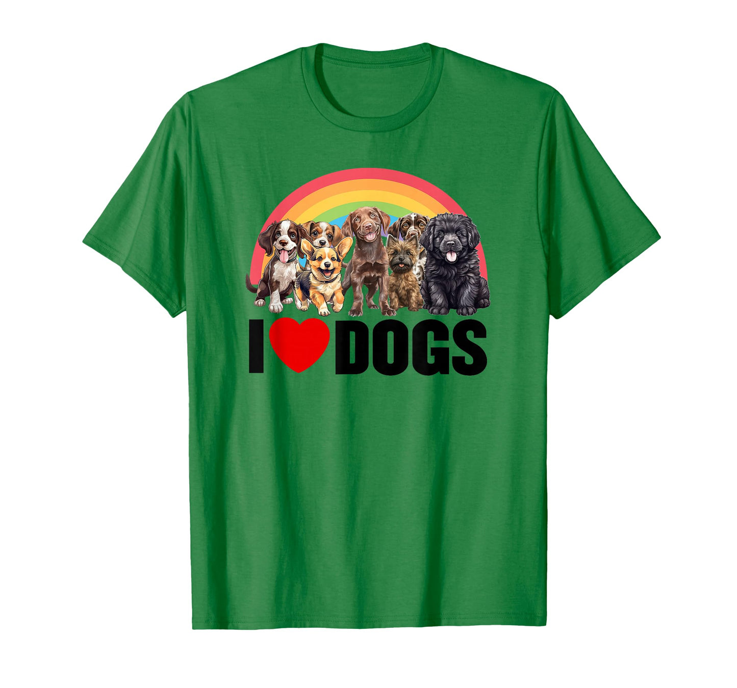 I Love Dogs Shirt, Cute Rainbow Shirt, Funny I Heart Dogs T-Shirt