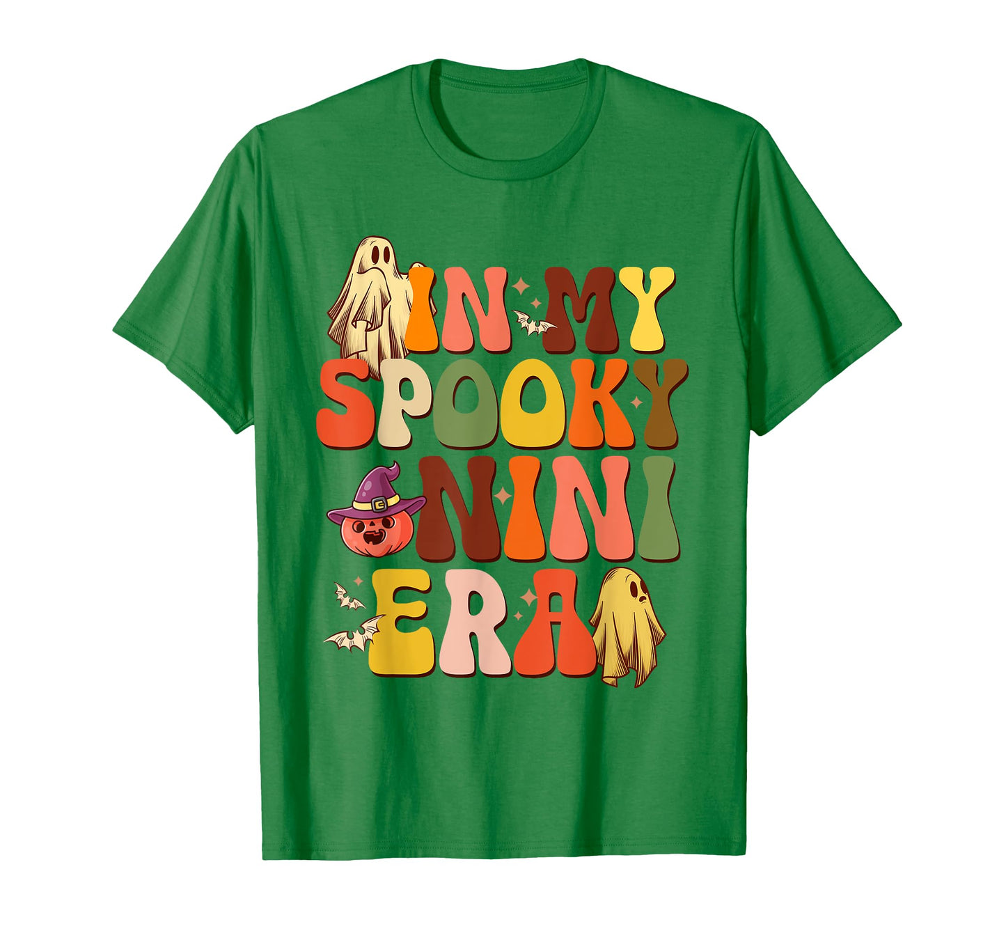 Retro In My Spooky Nini Era Halloween Boo Ghost Mom Women T-Shirt