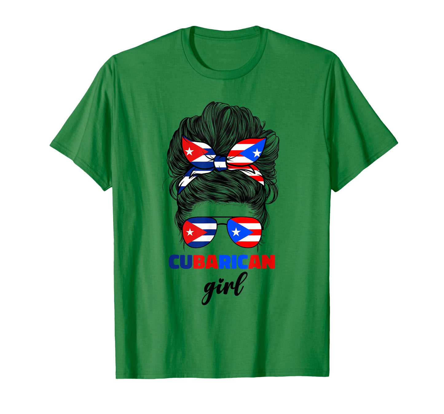 Half Cuban And Puerto Rican Rico Cuba Flag Cubarican Girl T-Shirt