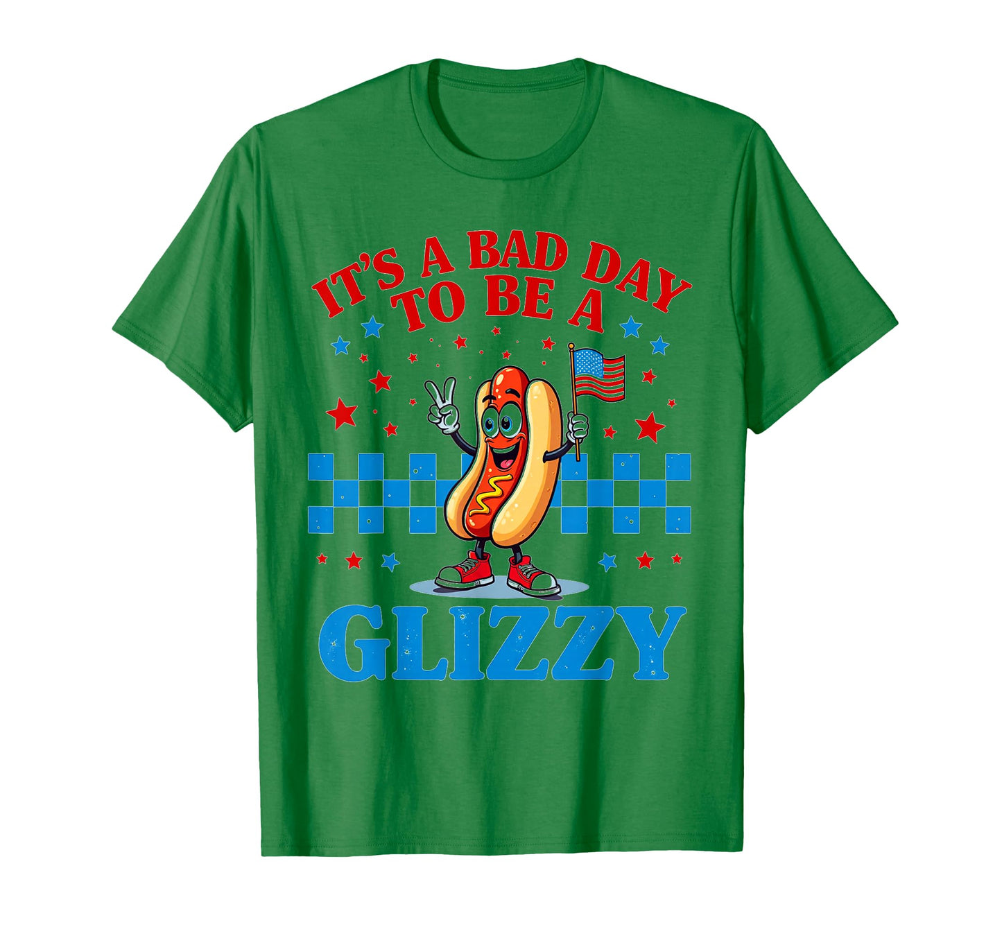 Funny Hot Dog Glizzy 4th of July 2025 Patriotic USA Flag Fun T-Shirt