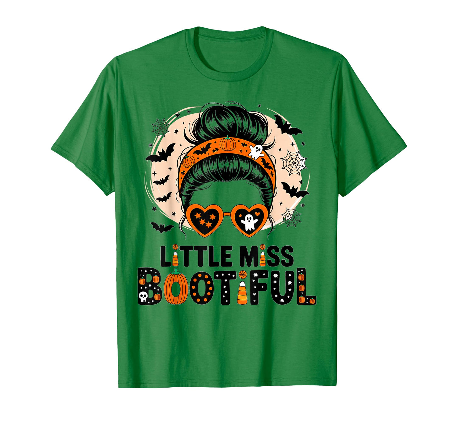Little Miss Bootiful Messy Bun Halloween Costumes Girl Kid T-Shirt