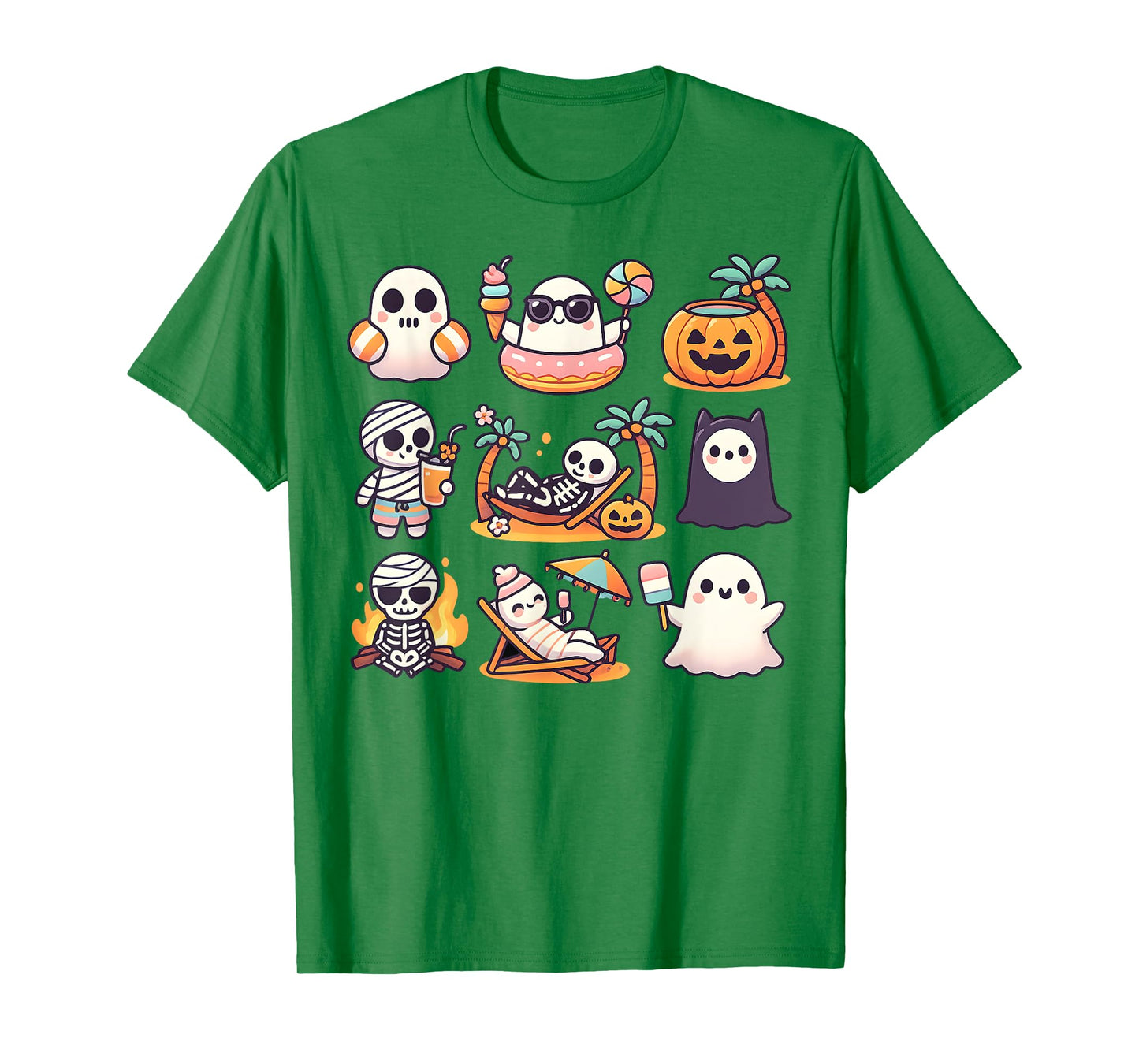 Summerween Ghost Pumpkin Summer Halloween Spooky Season T-Shirt