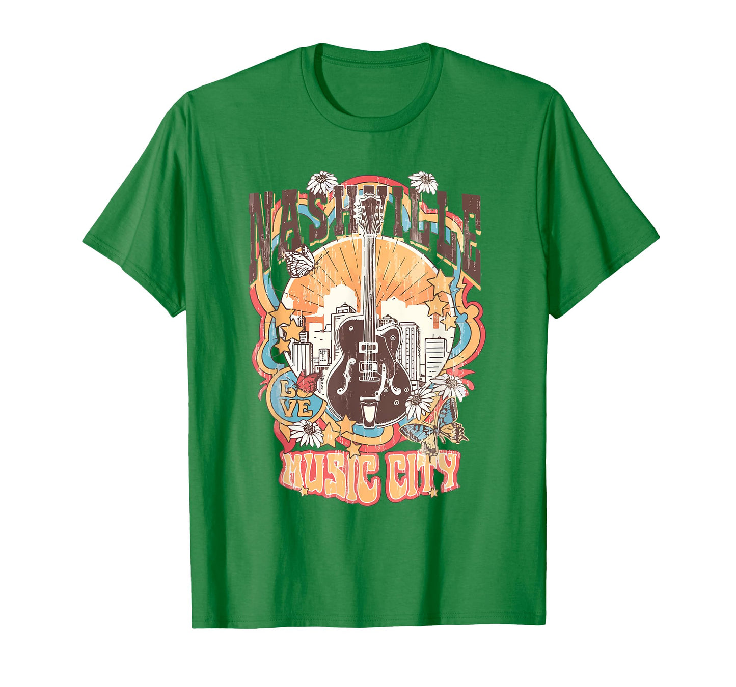 Nashville Tennessee Guitar Country Music City Guitarist Gift T-Shirt