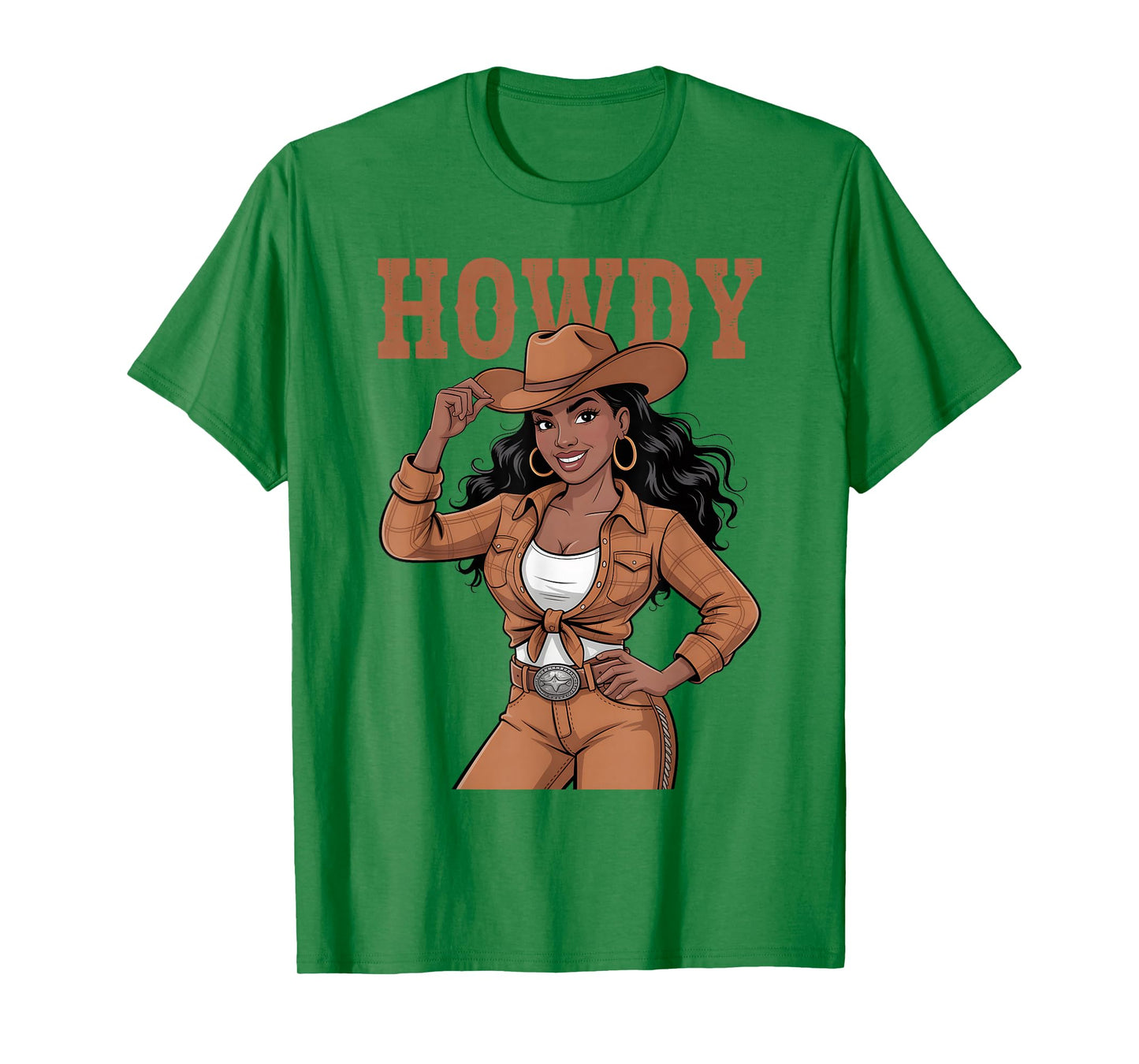 African Melanin Western Country Rodeo Black Cowgirl Howdy T-Shirt