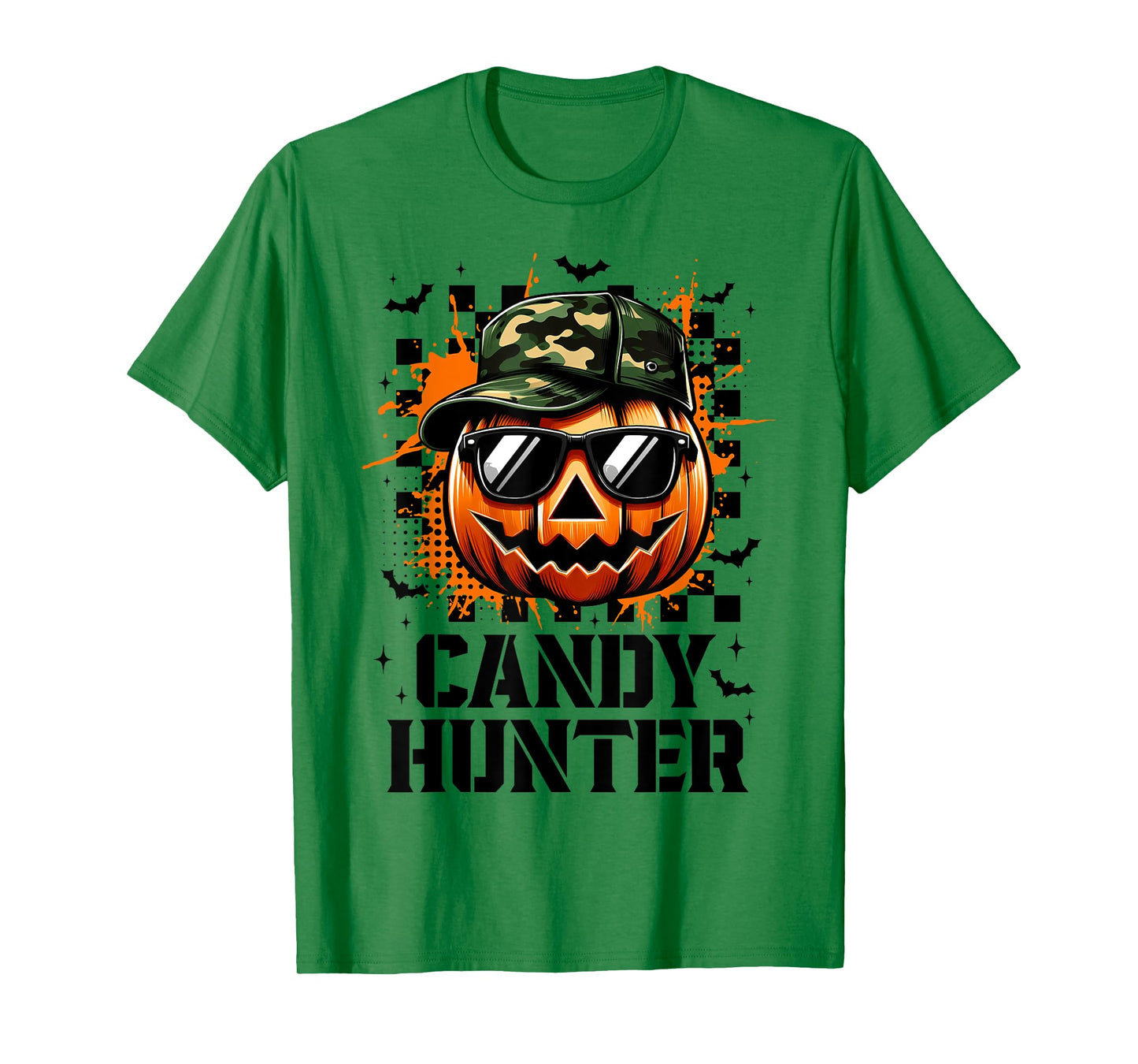 Funny Candy Hunter Camo Jack-O'-Lantern Pumpkin Halloween T-Shirt