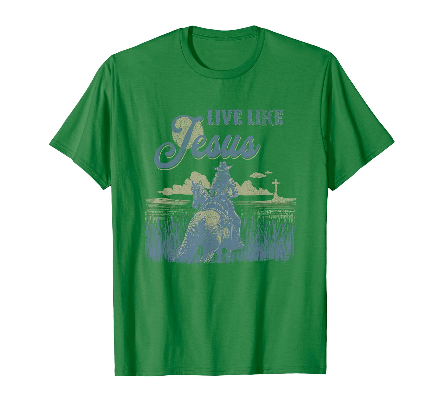 Cute Christian Cowgirl Live Like Jesus Western Faith Boho T-Shirt