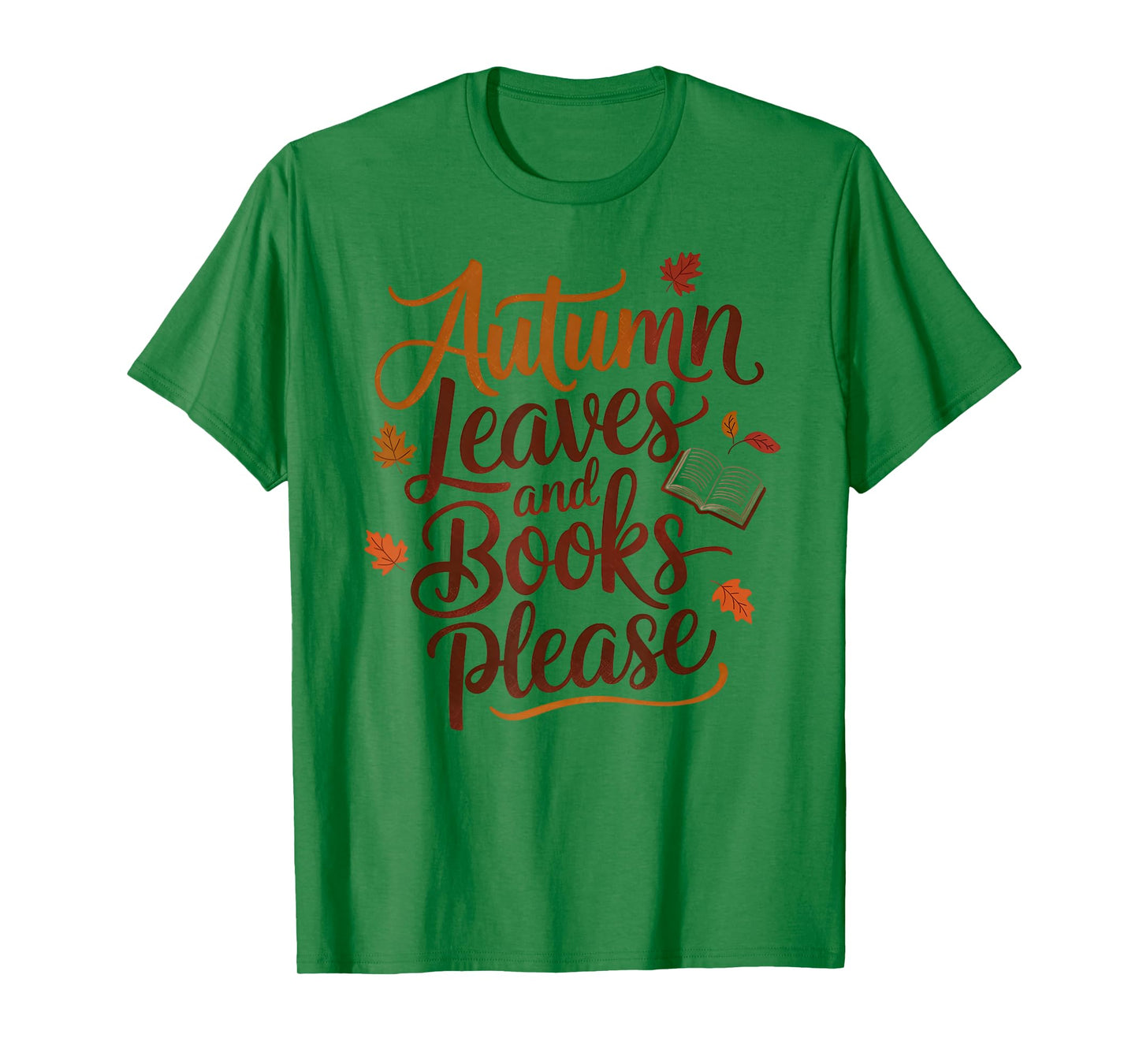 Autumn Leaves and Books Please - Cozy Vintage Fall Design T-Shirt
