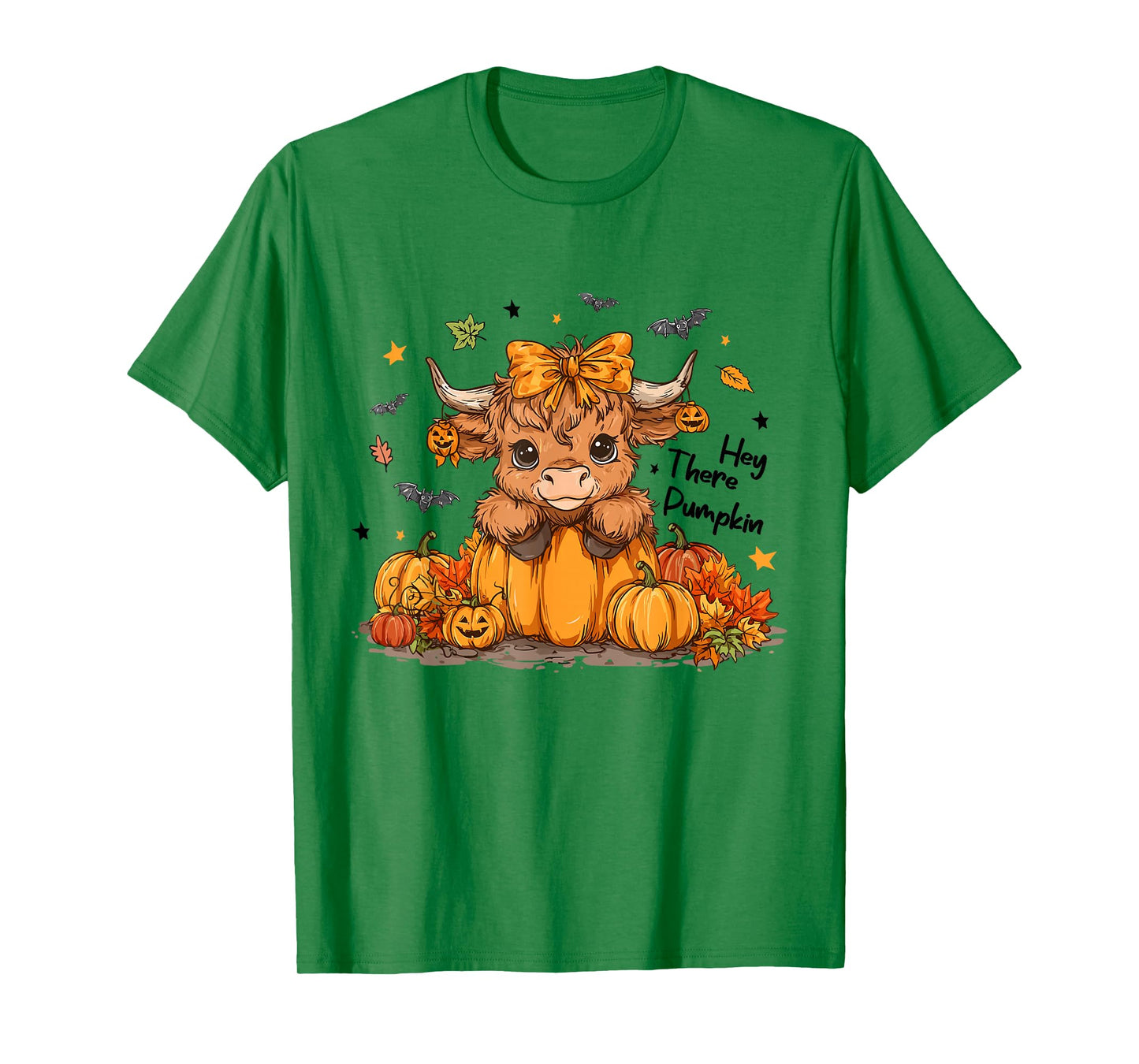 Hey There Pumpkin Halloween Highland Cow Lover Cow Farm T-Shirt