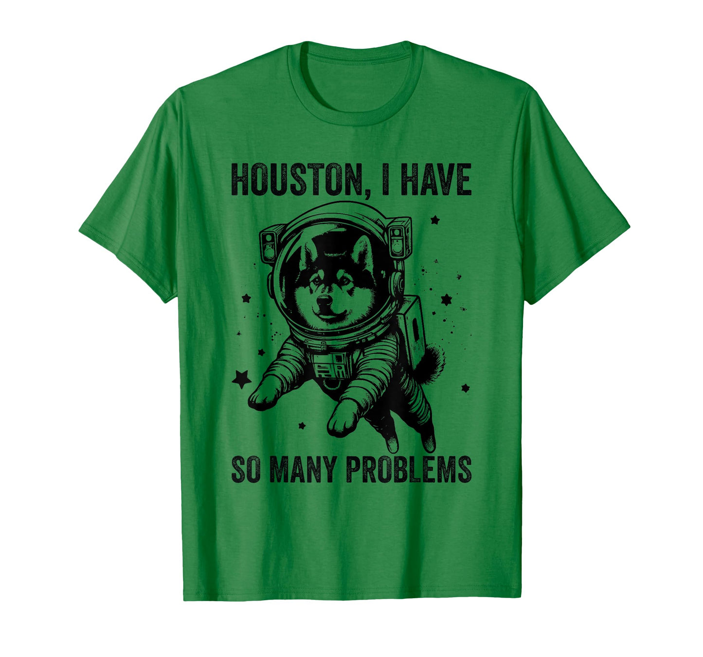 Dog Dad Mom Space - Houston Problem Norwegian Elkhound Men Women T-Shirt