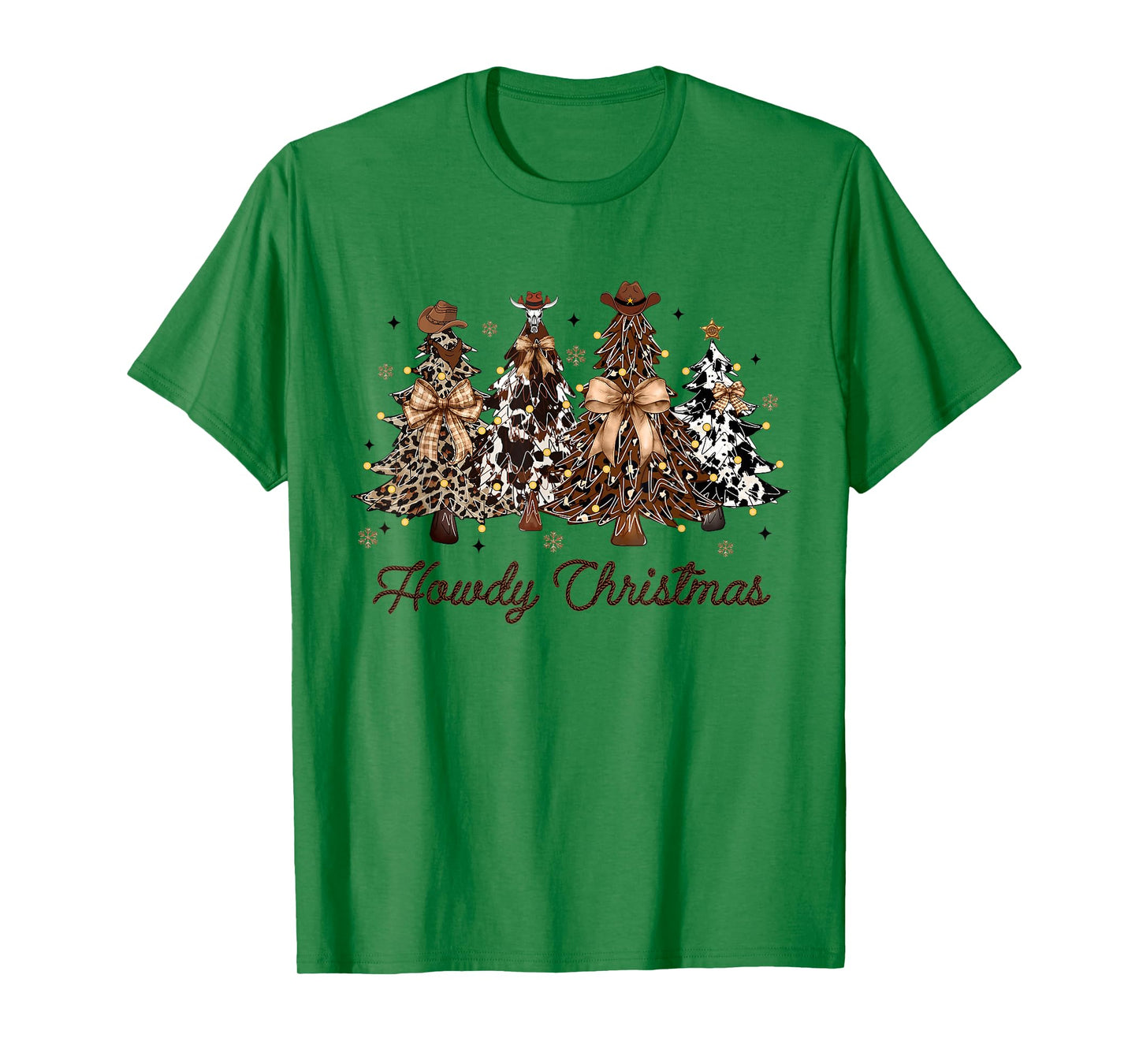 Howdy Christmas Tree Coquette Bow Western Xmas Pjs Cowgirl T-Shirt