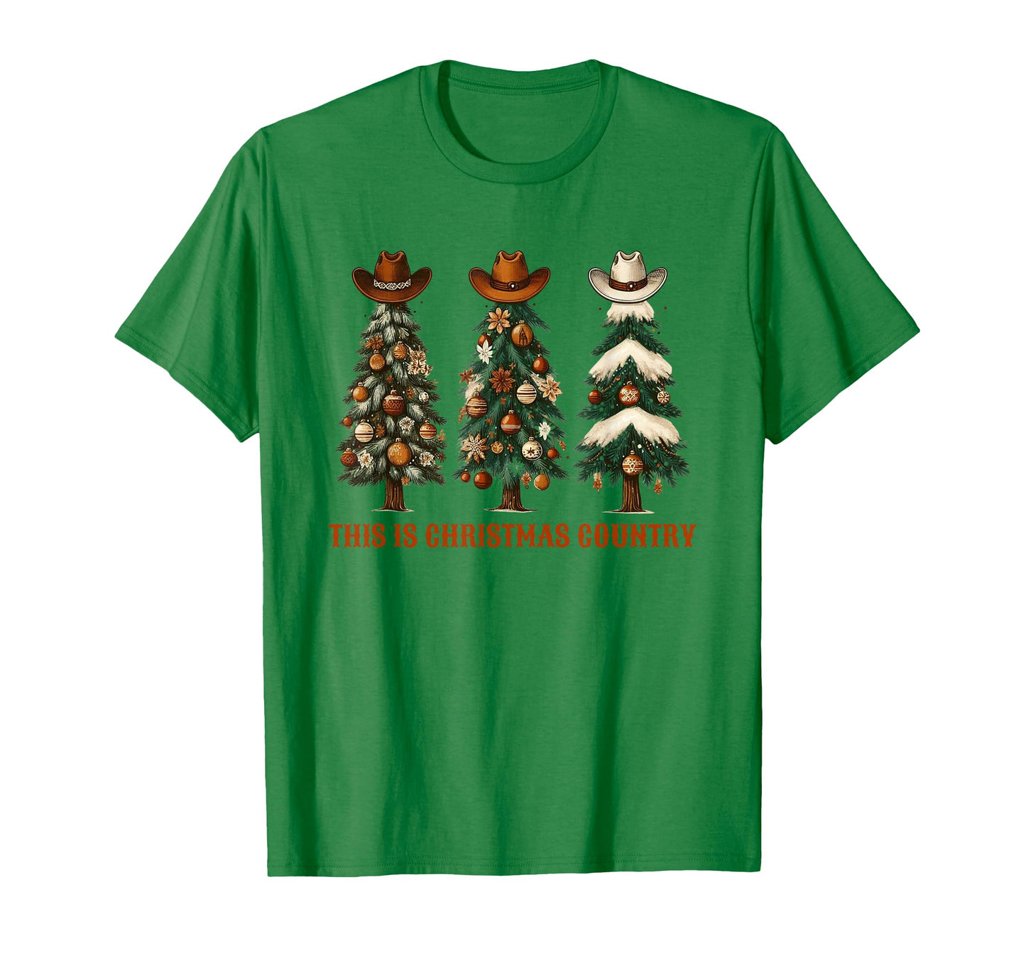 This is Christmas Country Cowboy Hats on Western Xmas Trees T-Shirt