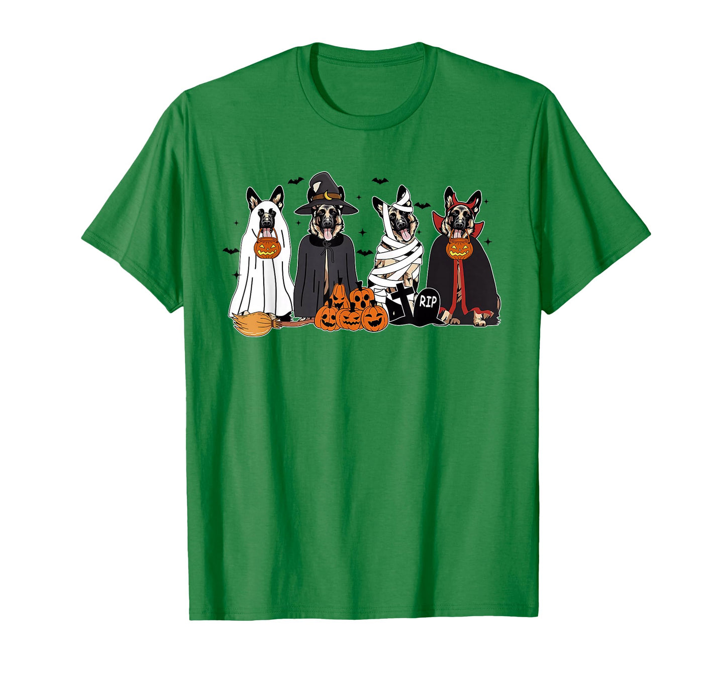 Funny German Shepherd Dogs Dressed As Ghost Spooky Halloween T-Shirt