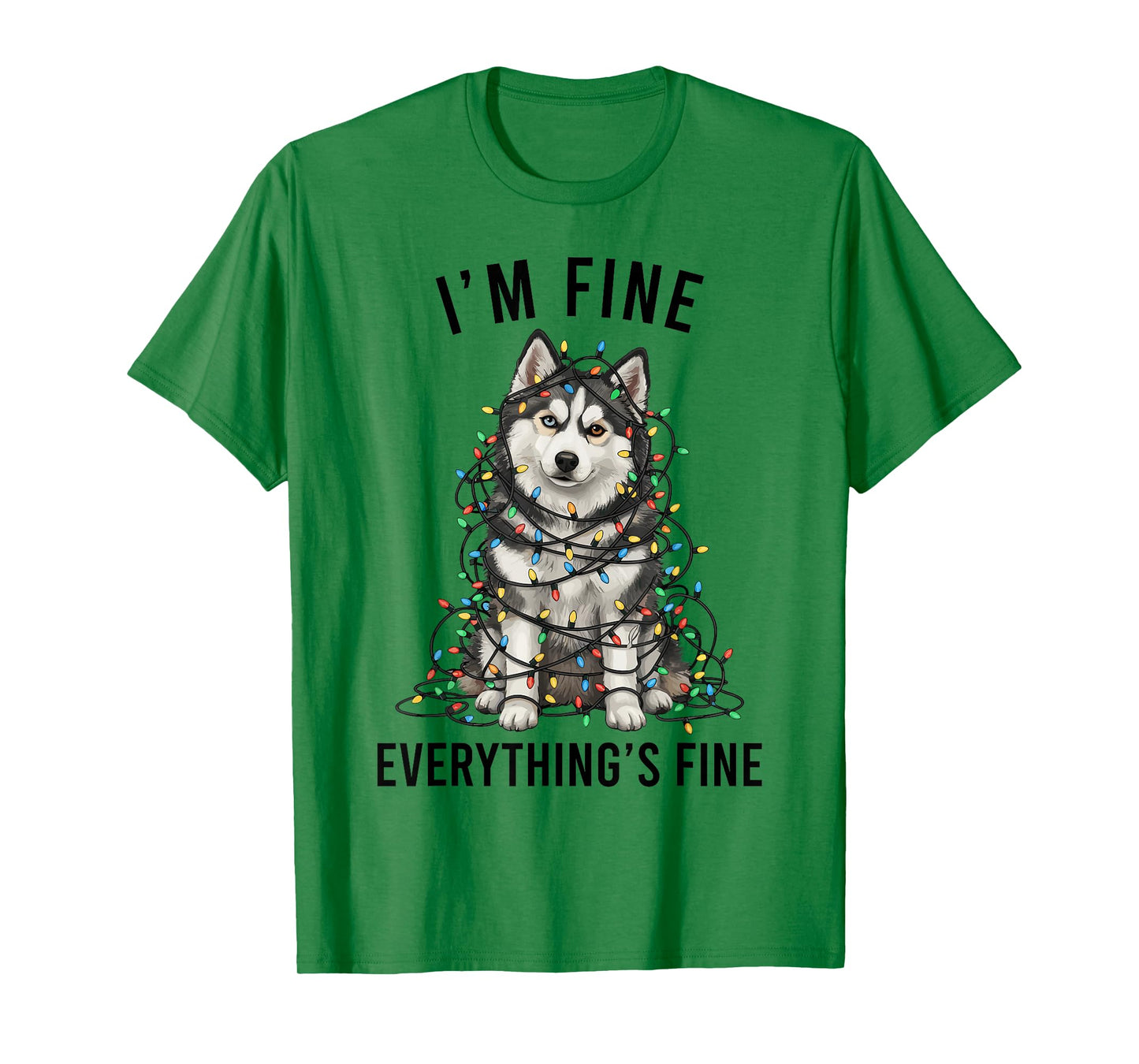 Pomsky Christmas I'm Fine Everything is Fine T-Shirt