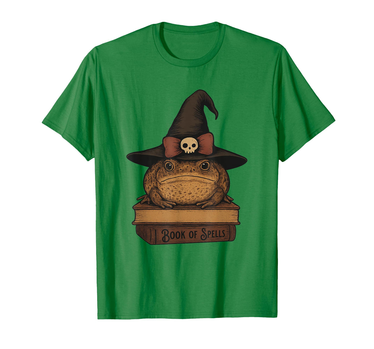 Witch Toad Halloween Spell Book Magic Frog T-Shirt