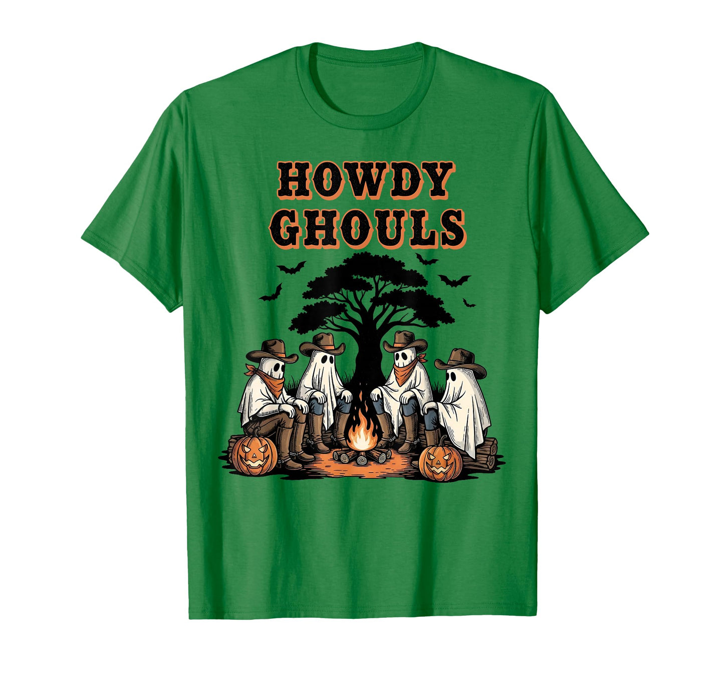 Retro Howdy Ghouls Cowboy Western Country Halloween Costume T-Shirt