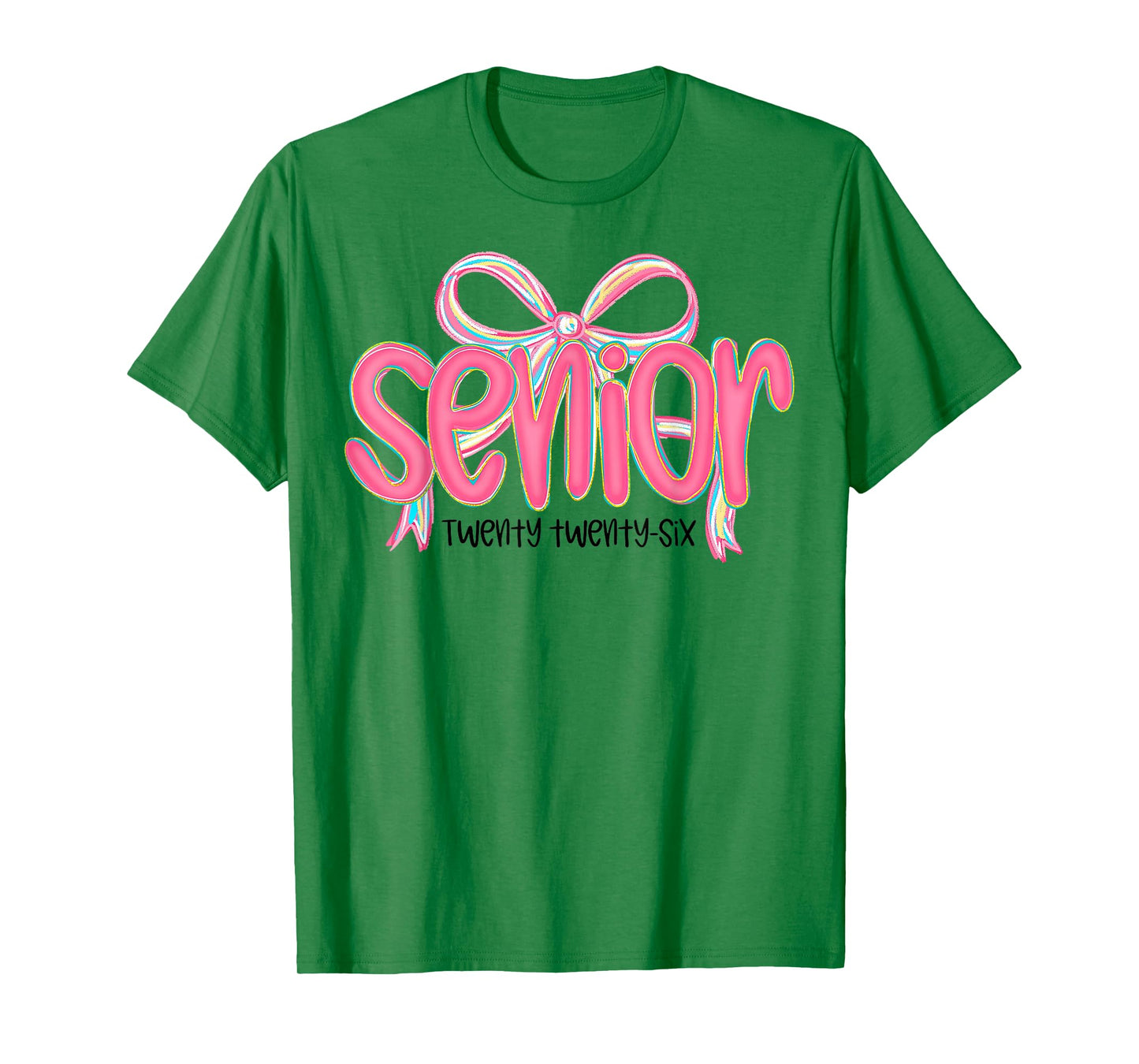 Senior 2026 Cute Pink Bow Graduation T-Shirt