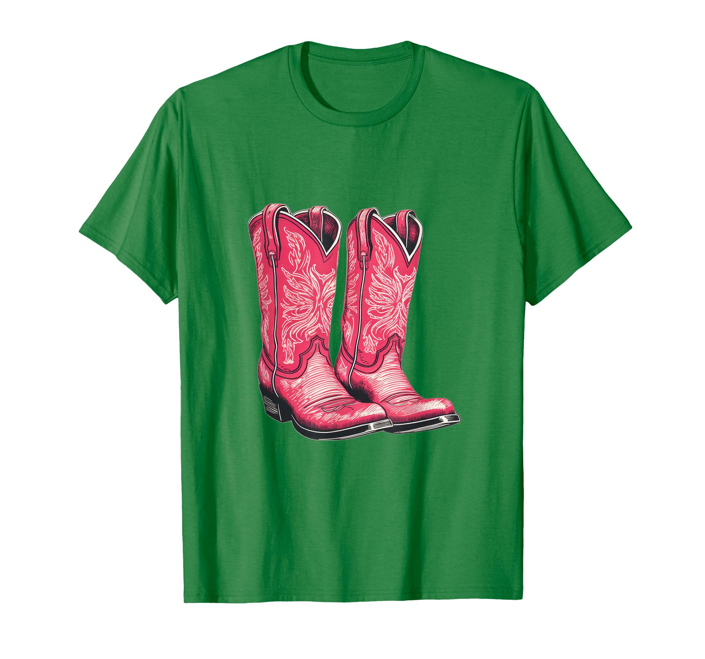Pink Cowboy Boots Graphic Tee for Men Women Vintage Design T-Shirt