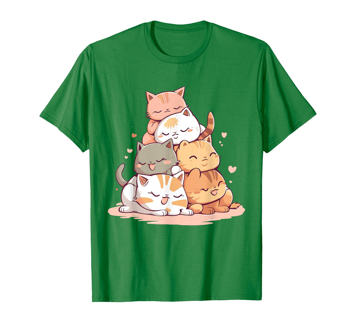 Cat Cute Kitty Pile Cats Anime Kawaii Neko Women Girls T-Shirt