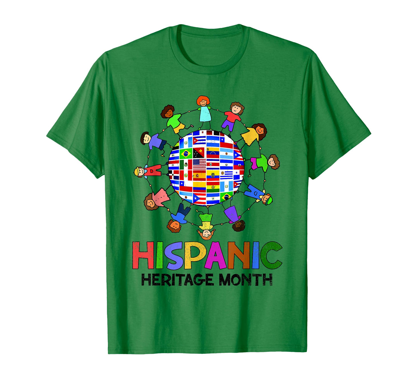 Hispanic Heritage Month Latino Countries Flags Boy Girl Kids T-Shirt