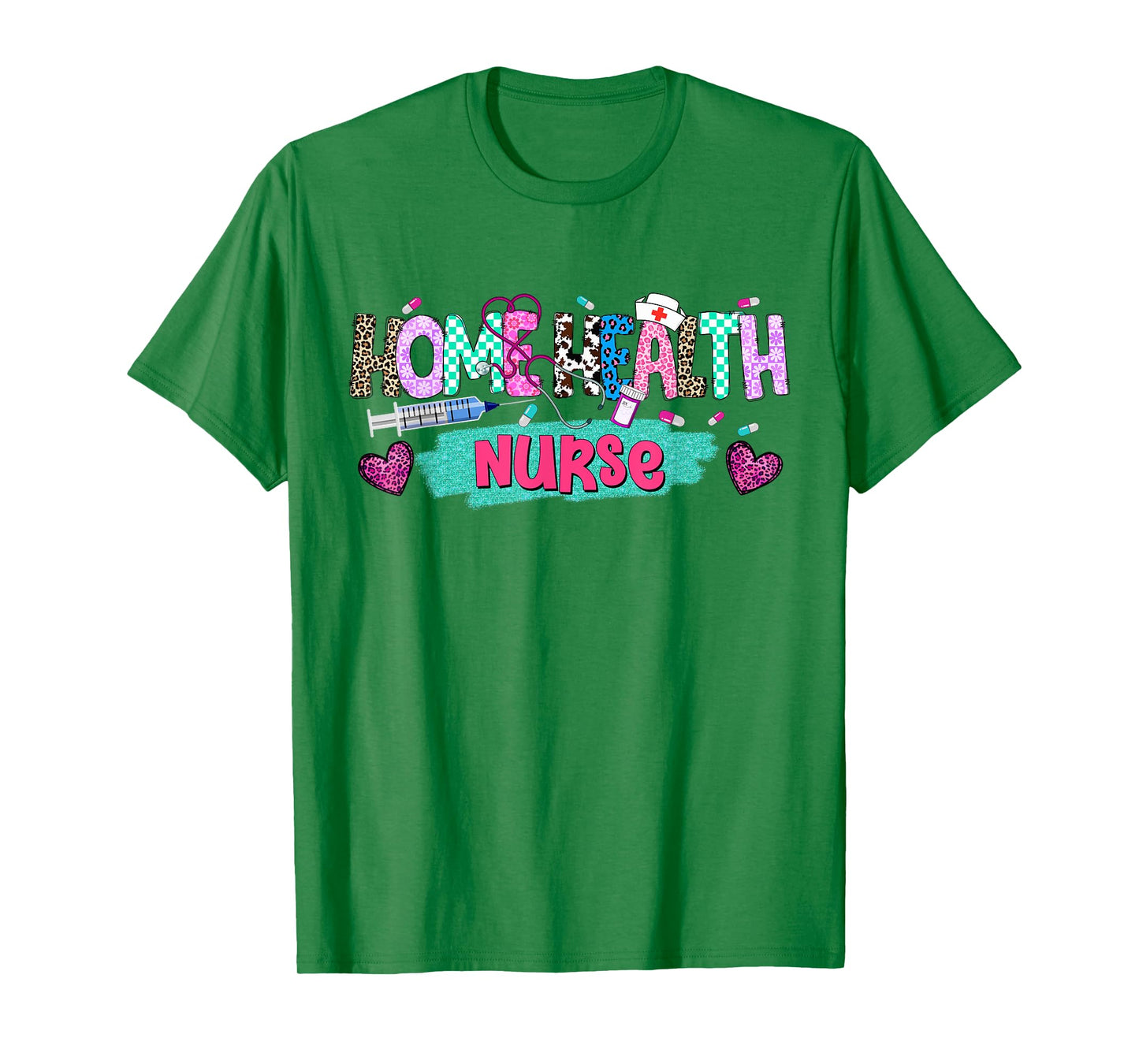 Home Health Nurse Shirt Leopard Stethoscope Women Men Girl T-Shirt