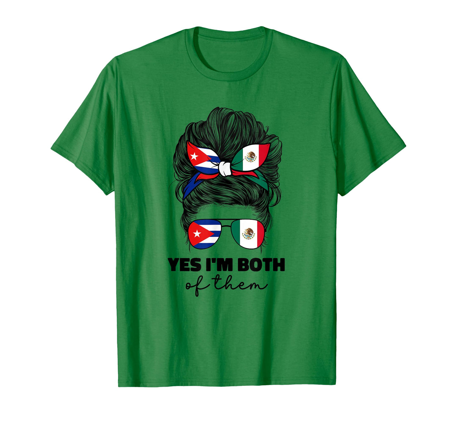 Half Mexican And Half Cuban Mexico Cubanita Cuba Flag Girl T-Shirt