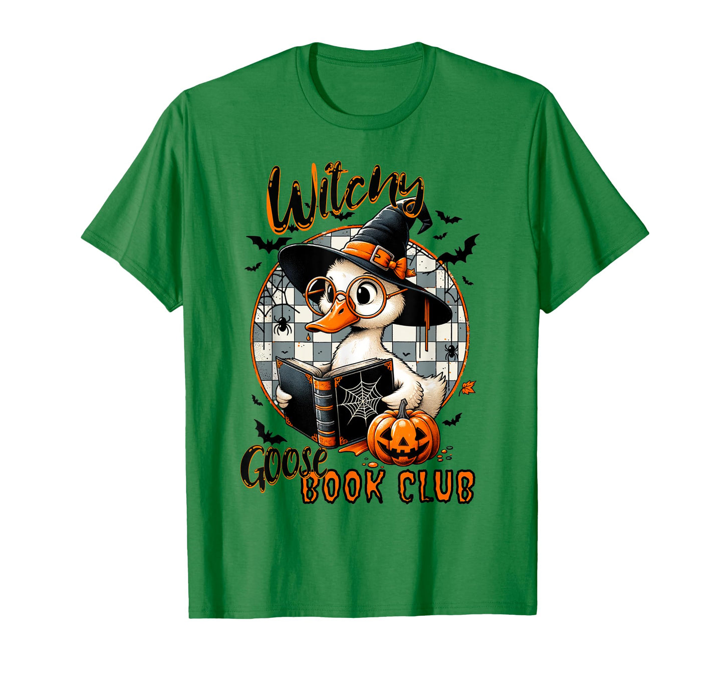 Womens Funny Witchy Goose Book Club Halloween Shirt T-Shirt
