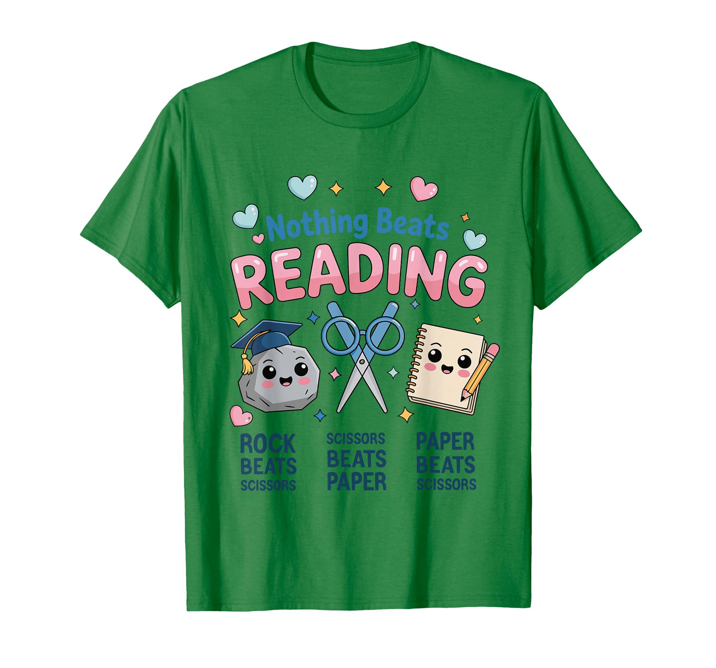 Nothing Beats Reading Rock Paper Scissors Funny Book Lover T-Shirt