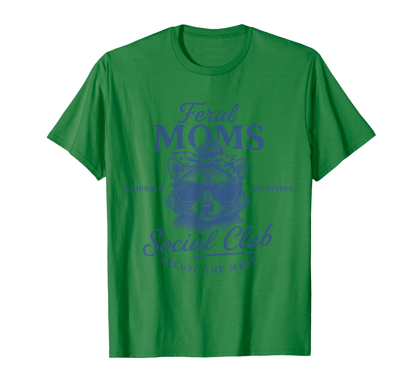 Feral Moms Social Club Retro Raccoon Trendy Funny Mom Life T-Shirt