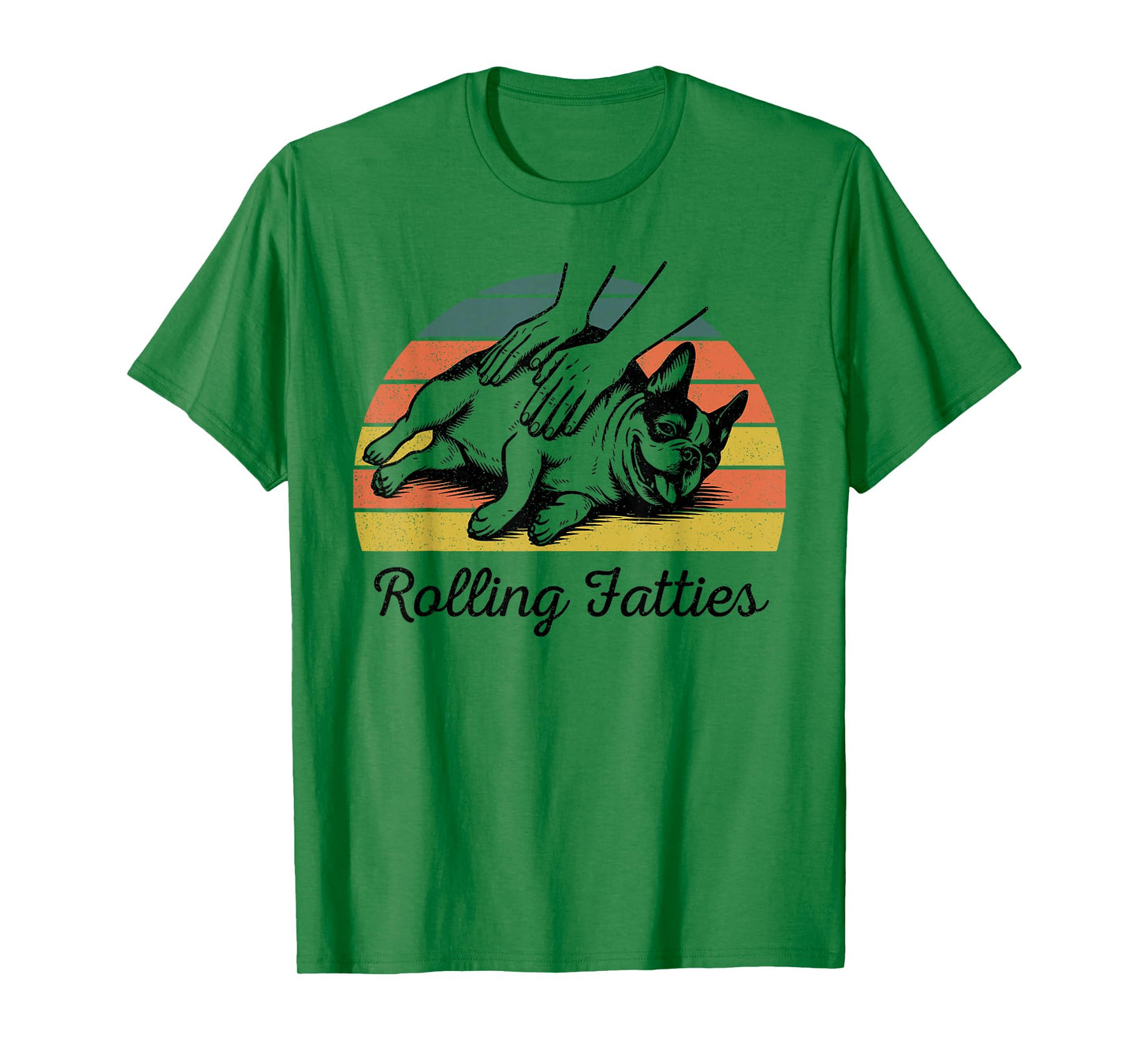 Chubby French Bulldog Rolling Fatties Funny Vintage T-Shirt