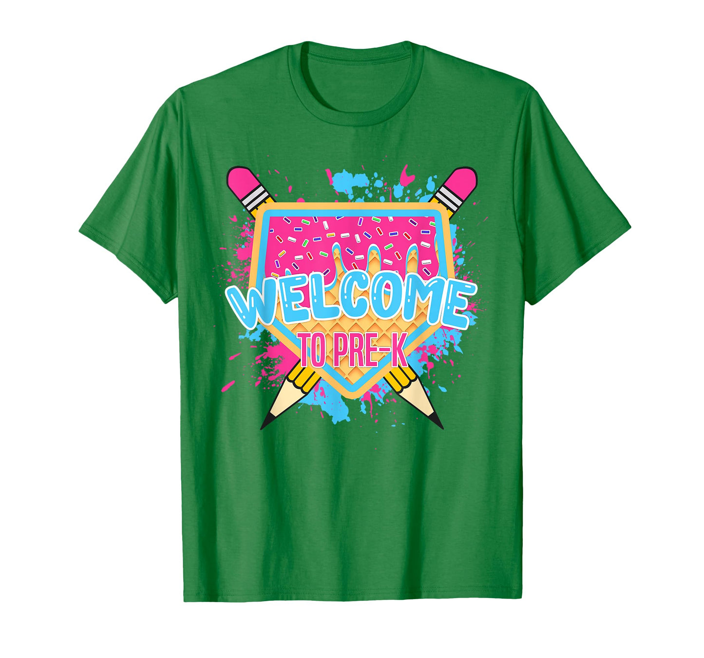 Welcome To Pre-K Home Plate Ice Cream Drip Back To School T-Shirt