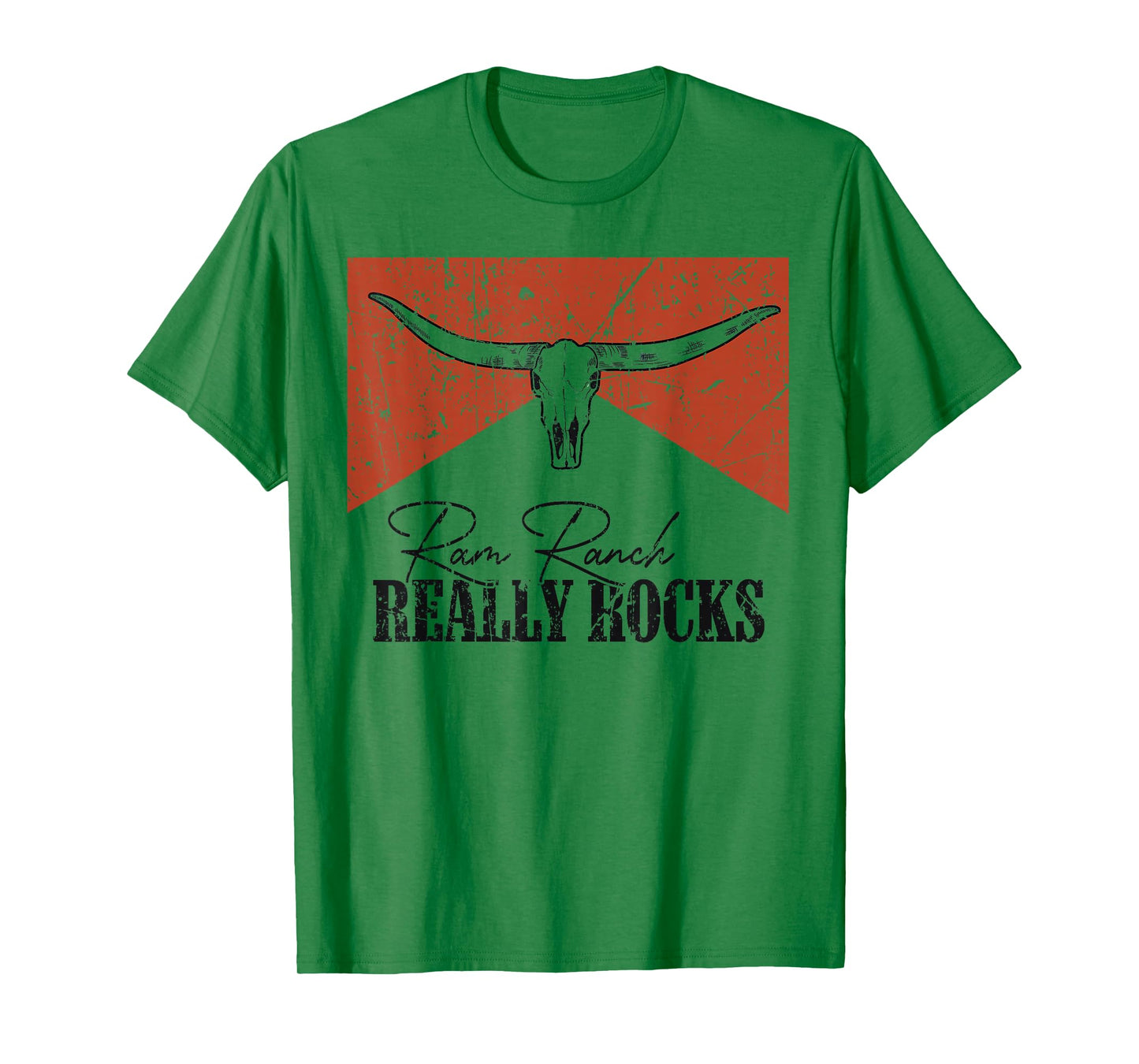 Vintage Bull Skull Ram Ranch Really Rocks Western Country T-Shirt