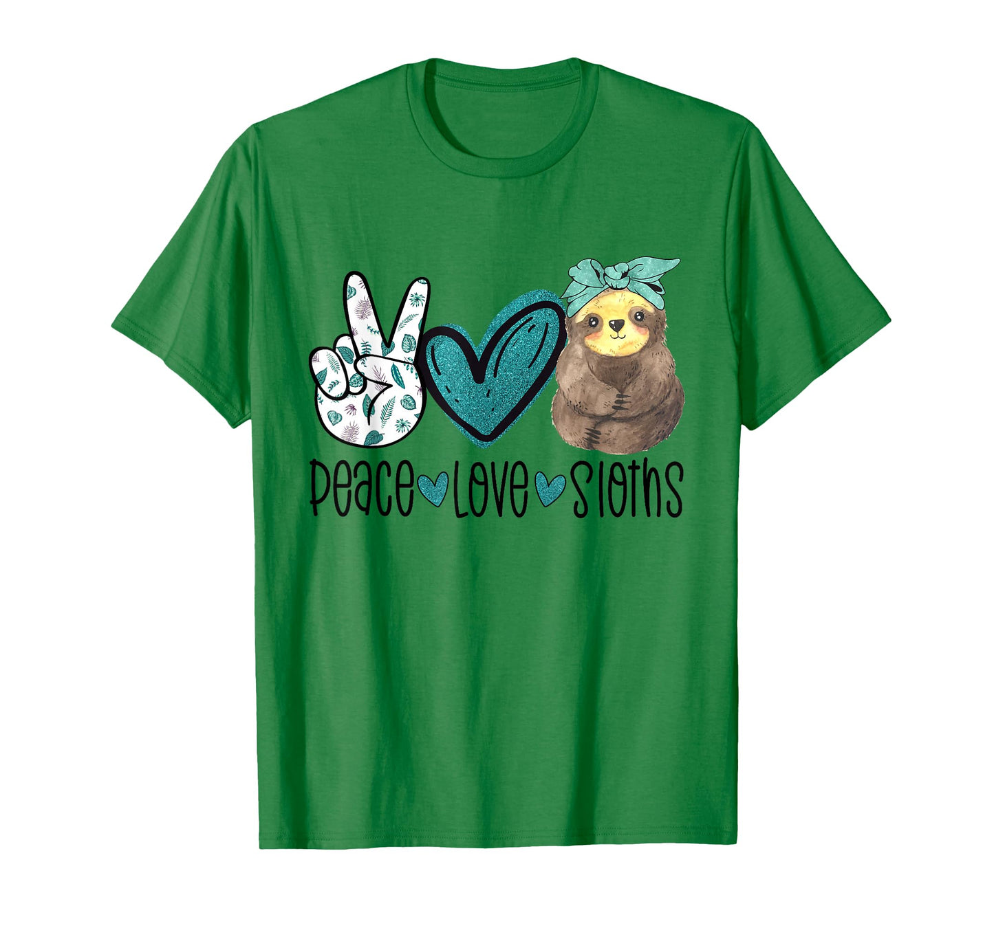 Peace Love Sloths Funny Sloth Gift Hippie Peace T-Shirt
