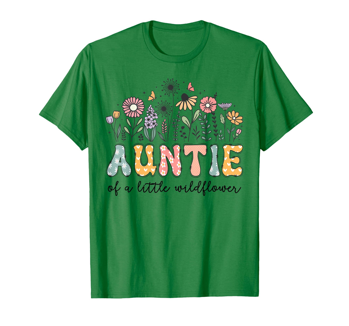 Auntie Of The Little Wildflower Baby Birthday Party T-Shirt