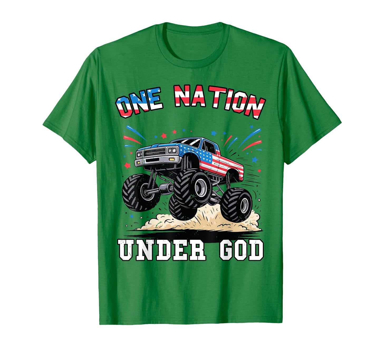 Patriotic One Nation Under God Truck 4th July Boy Toddler T-Shirt