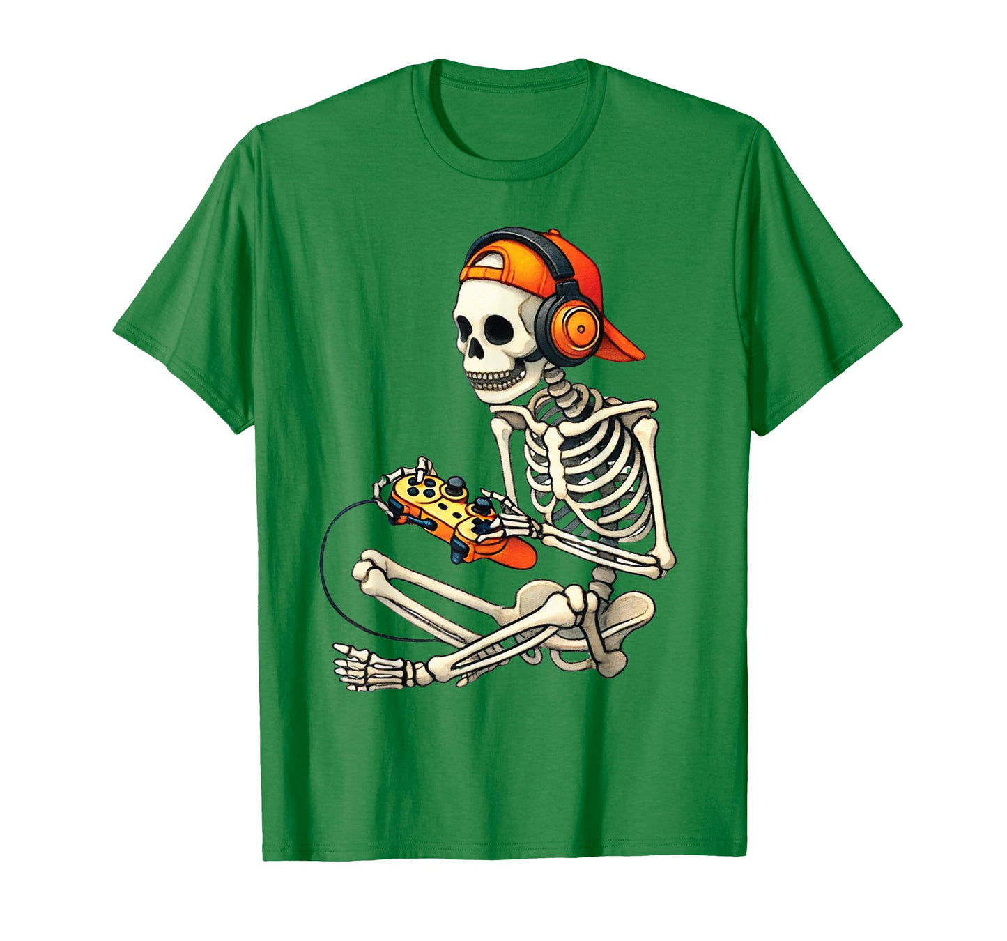 Halloween Skeleton Gamer Video Gaming Costume Boys Men Kids T-Shirt