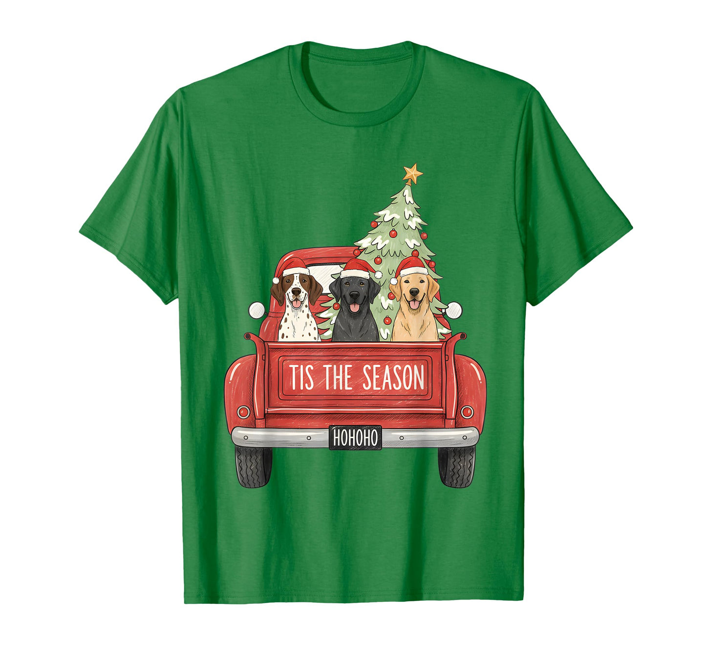 Tis The Season Hunting Dogs Car Truck Christmas Tree Holiday T-Shirt