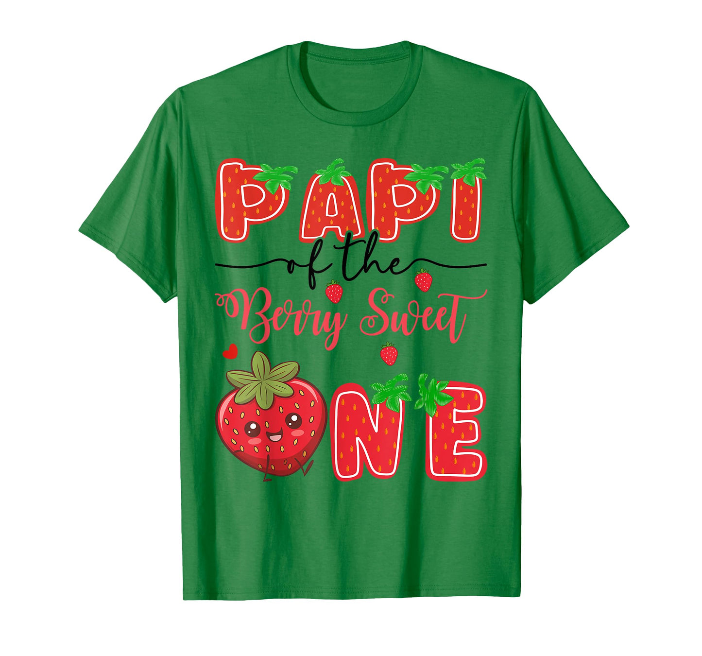 Papi Of The Berry Sweet One Strawberry 1St Birthday T-Shirt