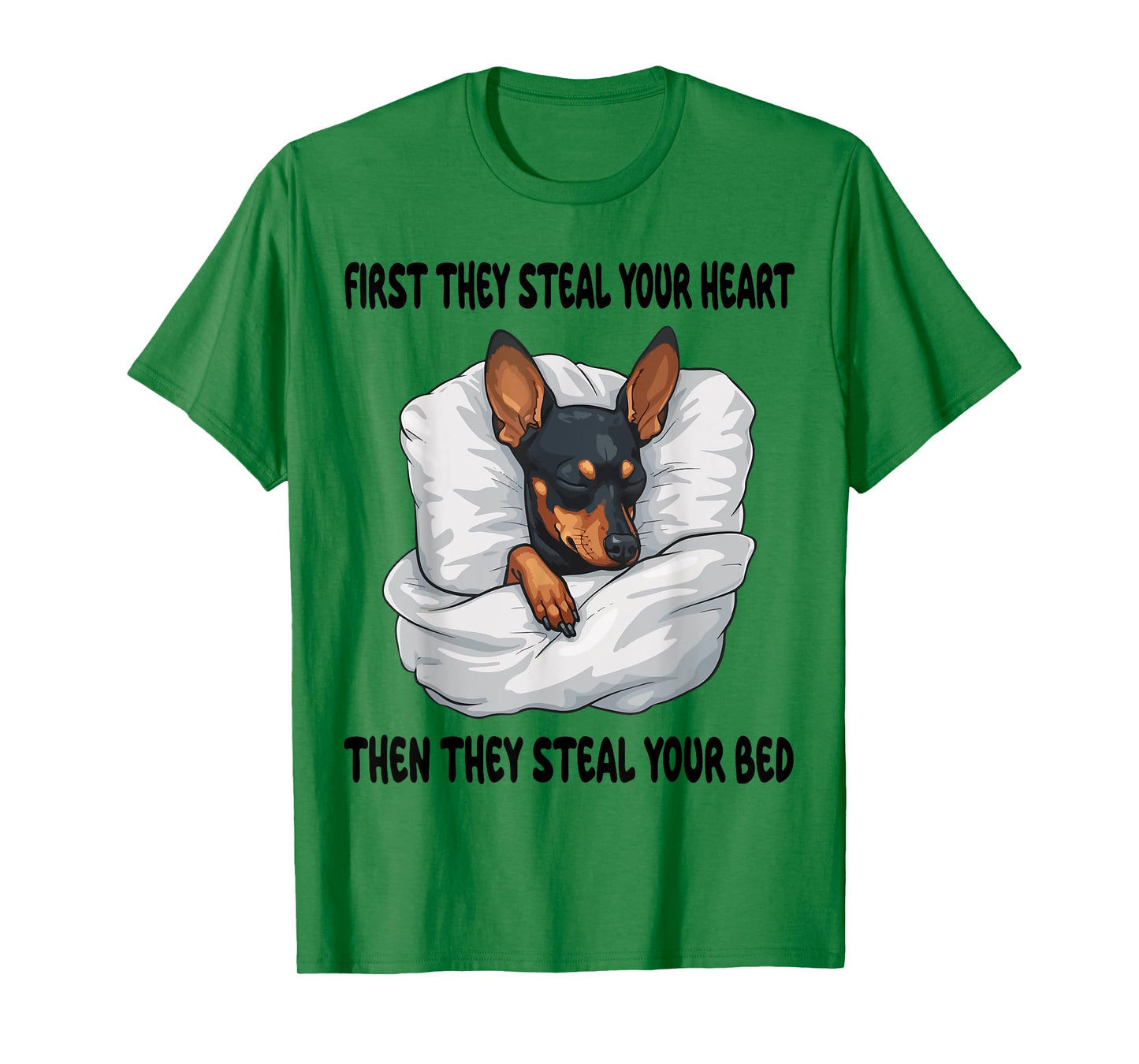 Miniature Pinscher Sleeping Pajamas Nightgown T-Shirt