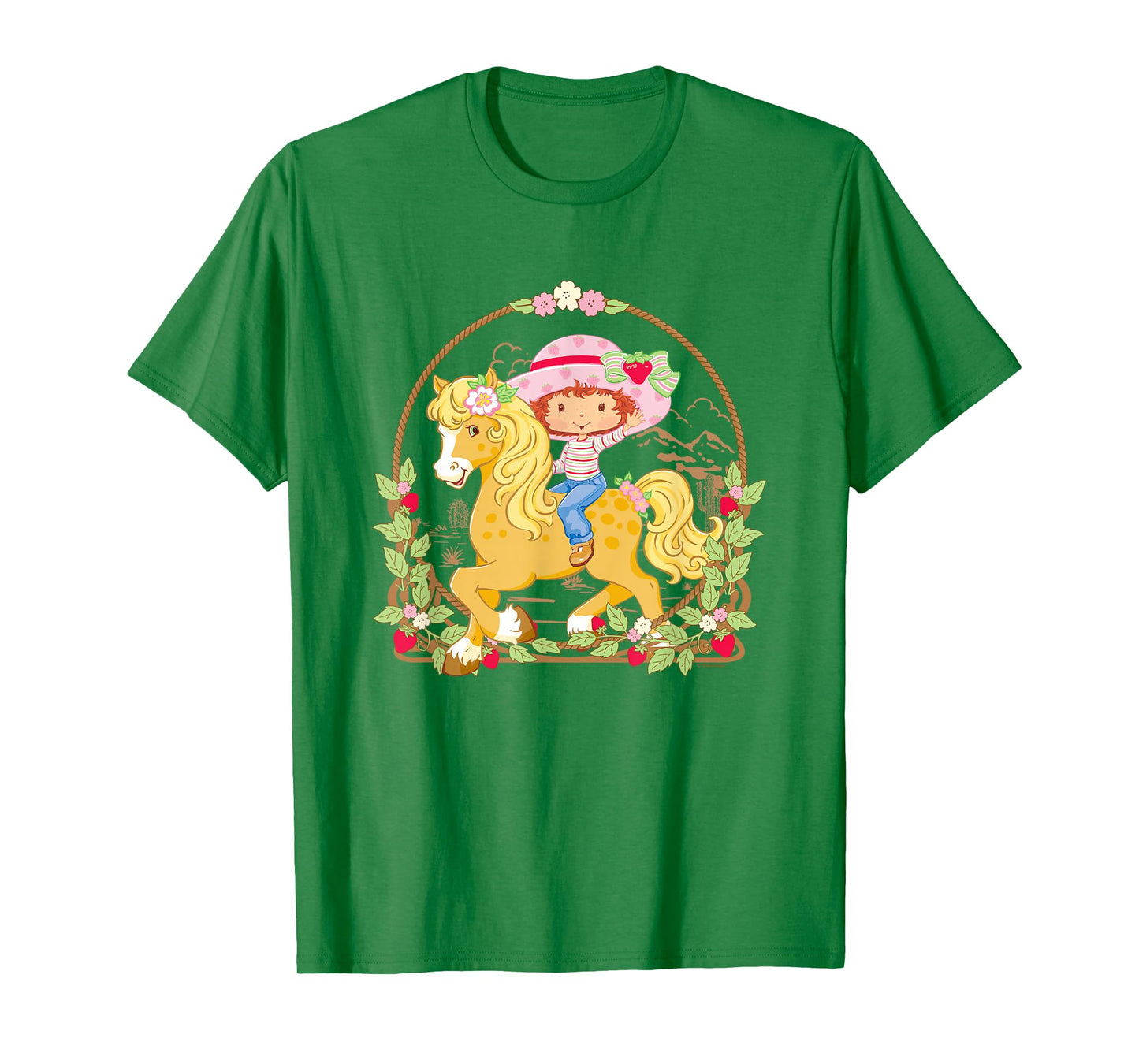 Strawberry Shortcake Cute Berry Country Retro Chest Frame T-Shirt