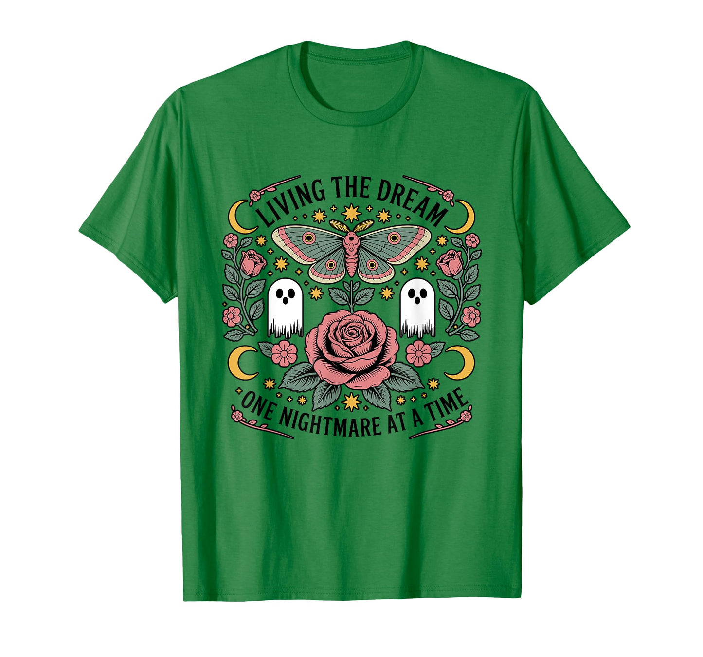 Living The Dream One Nightmare at a Time Funny Goth Vintage T-Shirt