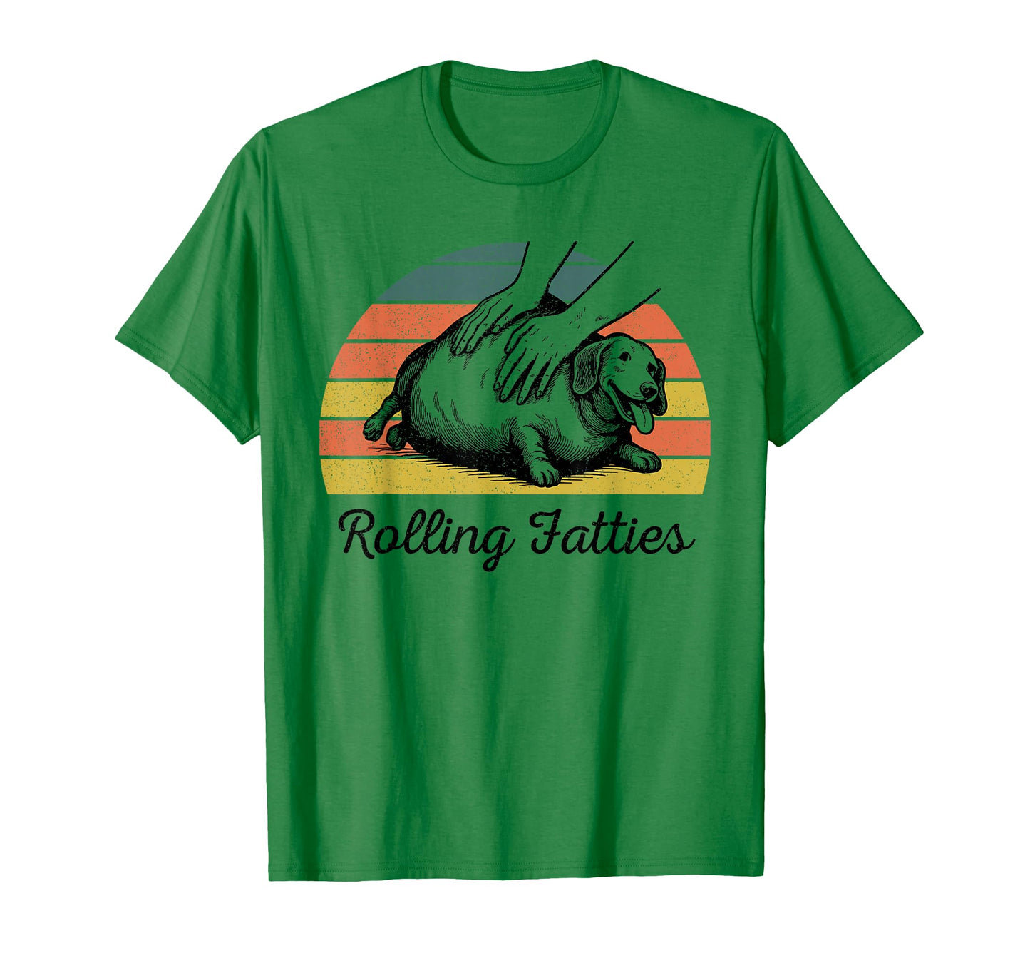 Chubby Wiener Dog Rolling Fatties Funny Vintage T-Shirt