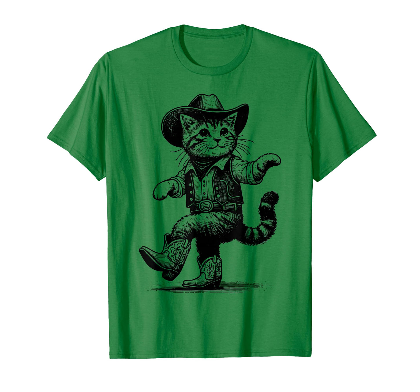 Cat With Cowboy Hat & Boots Cowgirl Western Country T-Shirt